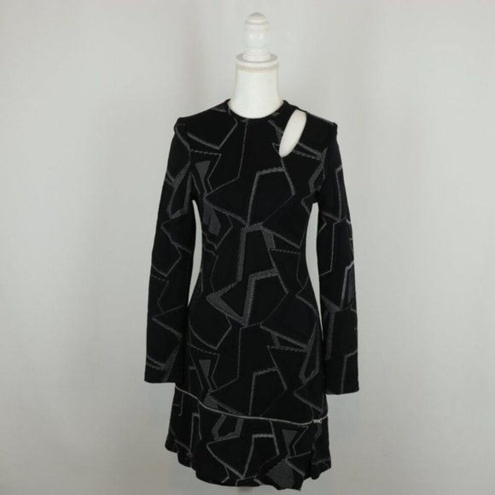 Cut25 by Yigal Azrouel Women's Size 6 Black Cutout Convertible Long Sleeve Dress